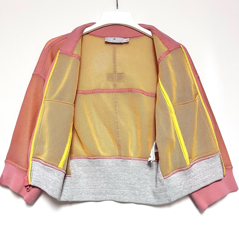 Adidas by Stella McCartney Womens Studio Bomber Jacket Size Smalll Mesh Peach - Picture 9 of 14